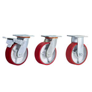 4 "5" 6 "8" Hochleistungs-PU-Trolley-Lenkräder aus Gusseisen für Werks-Handwagen-Werkstatt wagen Schwerlast-Dollies - Product Image 1