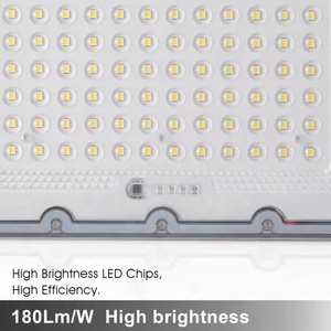 Projecteur LED solaire 100W~400W IP65 à montage mural ou sur poteau avec batterie au lithium 6000K lumière du jour pour jardin, corps en ABS, certifié ROHS - Product Image 2
