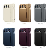 Étui Porte-Cartes Pliable PC Effet Peau avec Support Dissimulé, Protection Charnière et Protection d'Écran Antichoc pour iPhone Duo 18 Fold Wide