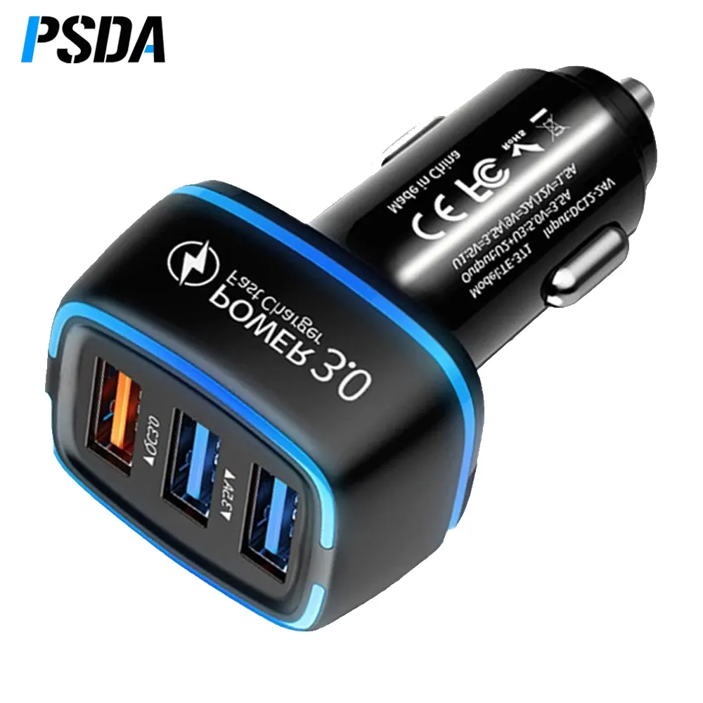 Chargeur de voiture PSDA USB PD Charge rapide téléphone Charge rapide 3Ports pour téléphone Huawei Xiaomi Samsung iPad chargeur de voiture A