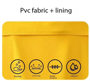 Impermeables de Buena Calidad, Impermeable Amarillo de PVC y Poliéster, Chaqueta Impermeable, Poncho Estampado - Product Image 4