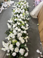 Chemin de table en fleurs artificielles de haute qualité, chemin de table en soie, chemins de table pour escaliers, chemins de table pour allées de mariage