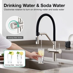 Modern contemporary Luxury Pull Out Function 304 Stainless Steel 4 Way <b>Kitchen</b> Faucet - Product Image 2