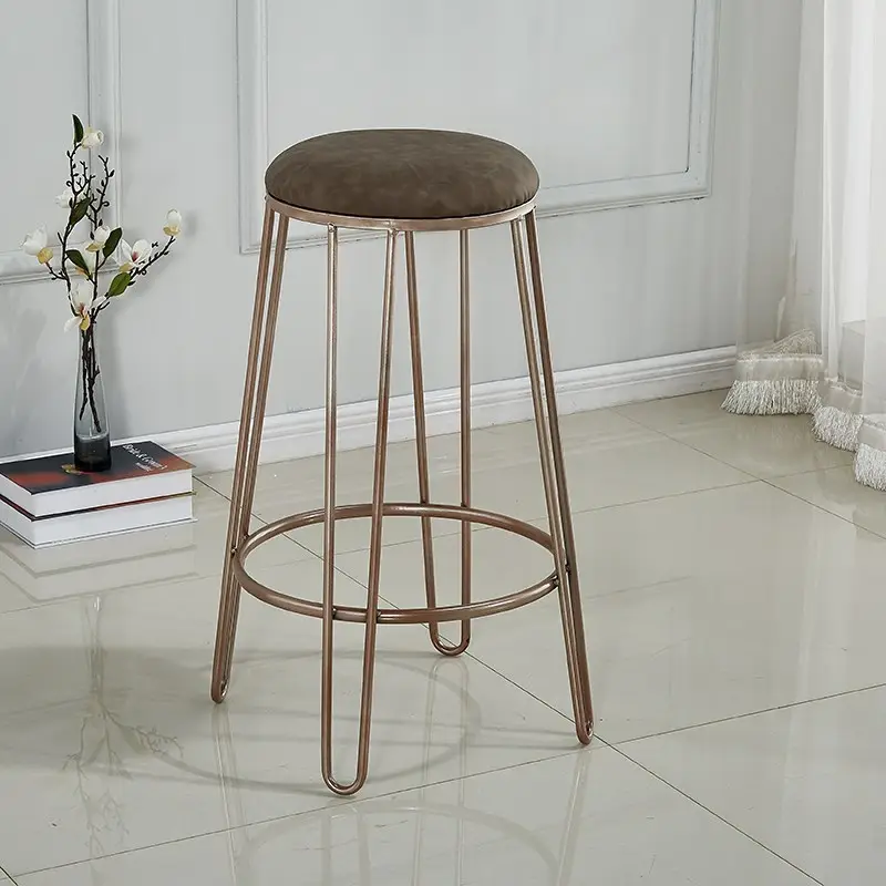En çok satan endüstriyel Metal tabure PU koltuk minderi en demir çubuk sandalye tabureleri kahve barı mobilya