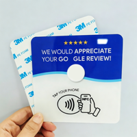 Plaque NFC en acrylique programmable pour avis Google, plaque RFID à tapoter avec dos adhésif, étanche, carte NFC programmable avec URL