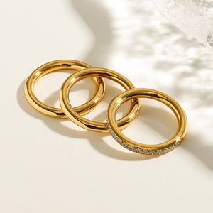 MICCI - Anillos Apilables <span class=keywords><strong>de</strong></span> Acero Inoxidable Chapados en Oro <span class=keywords><strong>de</strong></span> 18K, Resistentes al Agua, para Mujer - Product Image 5