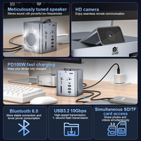 ULT-unite 2026 Hub Multifunción con Certificado de Patente, Carga, USB-A de 10 Gbps, USB-C de 5 Gbps, SD, TF, Altavoz Bluetooth, Cámara