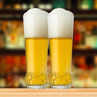 Vente flash : Verre à bière en forme de trophée de coupe d'Europe en verre de 418 ml, gobelet à vin, coupe à cocktail de football mondial