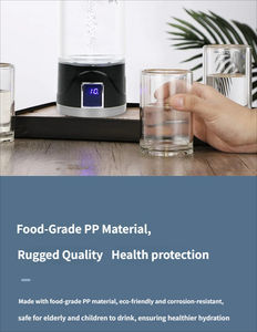 Générateur d'eau hydrogénée portable en acier inoxydable rechargeable par USB, ioniseur, bouilloire avec une capacité de 1000 ml pour une utilisation en extérieur, en voiture et en camping-car - Product Image 6