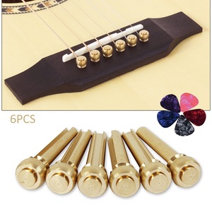 6 unids/set de clavijas de puente de guitarra de latón de cobre puro, clavijas de uñas <span class=keywords><strong>para</strong></span> guitarras acústicas populares, mantienen el timbre completo más estable - Product Image 3