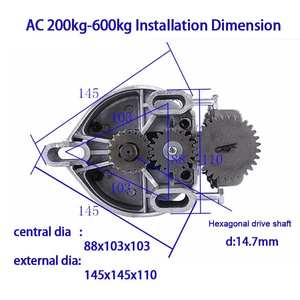 Modern 400kg AC elektrikli silindir Villa uygulaması otomatik kapı operatörleri için kepenk kapı motoru uzaktan kumanda emniyet freni - Product Image 2