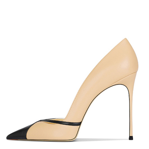 New Patchwork Slim High <b>Heels</b> Big Size 47 Women Dress Pumps Mixed Color Stiletto Basic Wide Feet Evening Shoes - Product Image 2