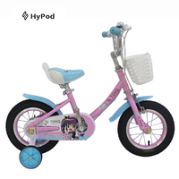 Vélo enfant pas cher à une vitesse avec siège, 4 roues, pour filles de 2 à 7 ans, en acier, 14, 16, 18 pouces
