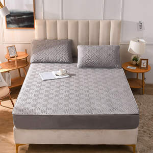 Protector de <span class=keywords><strong>colchón</strong></span> acolchado al por mayor, funda de cama <span class=keywords><strong>impermeable</strong></span> para adultos, estilo liso para el hogar - Product Image 4