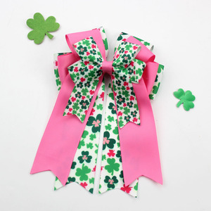 Elegant Kids Flower Bow Hair Accessories Handmade Polyester Irish <strong>Holiday</strong> Valentine's Day Hairpin - Product Image 2