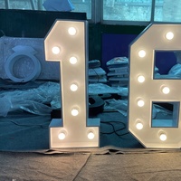 Chapiteau néon à LED personnalisé de 3 pieds 4 pieds, lettres avec chiffres et support libres, lettres géantes lumineuses à LED pour décoration d'anniversaire, mariage et événement