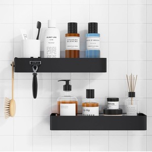 Bathroom <b>Shelf</b> Set <b>Wall</b> Mounted 50X30CM Rectangular Two Tier Storage Rack For Toilet Supplies Draining Ventilated - Product Image 1