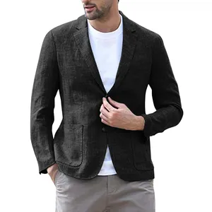Men's casual fashion suit linen summer men's Blazer