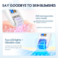 Rouleau Derma Électrique en Titane G5 avec Thérapie LED Rouge et Bleue à 5 Niveaux pour le Rajeunissement de la Peau du Visage et du Corps
