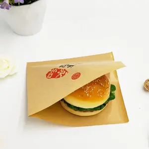 कस्टम मुद्रित सैंडविच एल आकार के लिए त्रिकोण पेपर बैग पेपर बैग