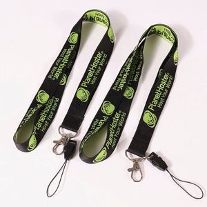 Promotional Halloween <b>Polyester</b> ID Card Holder <b>Lanyard</b> Hook 90*2cm Black Blank Sublimation Custom Digital Printing Fashionable - Product Image 4
