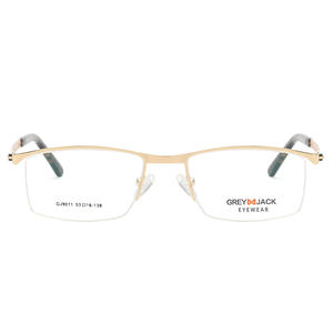 Monturas de Gafas Rectangulares Semi-Rimless para Hombre, Color Gris Jack, Lentes Planas SF9011, Diseño Cómodo - Product Image 5