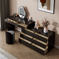 Table de maquillage en bois massif, style nordique simple, avec rangement intégré, table de toilette de luxe légère