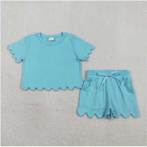 Ensemble de shorts pour filles GSSO3180, couleur unie, bord festonné - Product Image 6