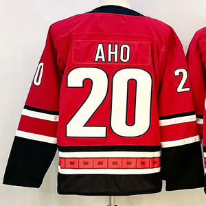 เสื้อฮอกกี้เย็บติดสำหรับผู้ชาย หมายเลข 20 Sebastian Aho 37 Andrei Svechnikov 24 Seth Jarvis - Product Image 2