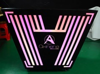 Table de DJ avec logo personnalisé, présentoir à bouteilles LED, bar à domicile, table de DJ portable avec roues pour les événements de fête, bar, boîte de nuit