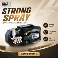Machine de lavage de voiture électrique POLAR BEAR 3kW 165Bar, pompe à piston céramique haute pression, moteur en cuivre, nettoyage à pression portable, noir