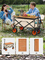 Chariot de plage pour jardin extérieur Chariot de camping pliant pour pêche Wagon Portable Shopping tour Bagages à main Chariot Chariots