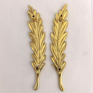 Luxury Creative Brass Floral Leaf Pull Apartment Hotel Decorative Furniture Hardware Drawer Cabinet <strong>Door</strong> Wardrobe Handle <strong>Knobs</strong> - Product Image 2