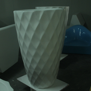 H021 Pots de fleurs modernes coniques vase d'ananas brun avec motif Chevron décoration intérieure et extérieure grand pot de fleurs et jardinière - Product Image 4