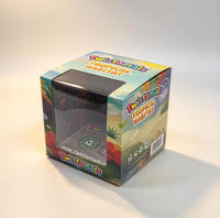 Boîte d'emballage pour jouets biodégradable et écologique, imprimée sur mesure, avec fenêtre transparente en PVC, pelliculage mat et gaufrage