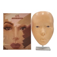 Masque de Modélisation pour Débutants en Silicone et Cuir, Panneau d'Entraînement au Maquillage Complet du Visage, Outil d'Entraînement au Maquillage