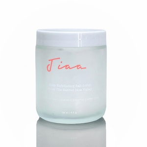 250ml 8oz Body Butter <b>Container</b> <b>Clear</b> Glass Cosmetic Cream Jar pink with Plastic Lid for Skin Care Body Scrub Jar - Product Image 2