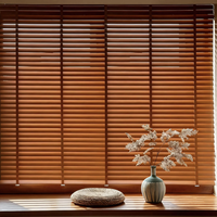 Persianas Venecianas de Imitación Madera PVC, Inalámbricas, Hechas a Medida, para Interiores, Oficina, Hogar, Dormitorio, Impermeables
