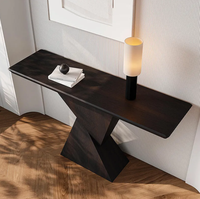 Console d'entrée moderne en bois massif avec miroir pour salon, villa, écologique, montage facile, haut de gamme, multifonctionnelle