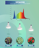 Ampoule LED de culture à spectre complet BR30, culot E26/E27, corps en aluminium, 13W, pour floraison, hydroponie, serre, légumes et fleurs