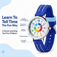 Montre éducative en quartz analogique pour enfants avec bracelet en silicone pour filles et garçons – Vente en gros