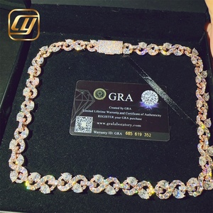 Collar de Plata de Ley 925 con Cadena Cubana Miami de 13 mm, Estilo Hip Hop, con Incrustaciones de Diamantes Moissanite VVS Certificados por GRA - Product Image 1