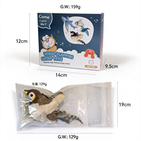 Jouet pour chat électrique interactif en forme d'oiseau (moineau) qui bat des ailes, en peluche mignonne, résistant aux morsures, en polaire de lapin, pour divertissement manuel