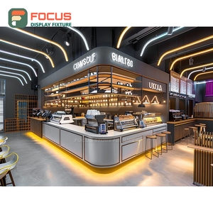 Premium Coffee Display <b>Cabinet</b> Illuminated Merchandise Shelf Matte Black Cafe Display <b>Cabinet</b> - Product Image 6