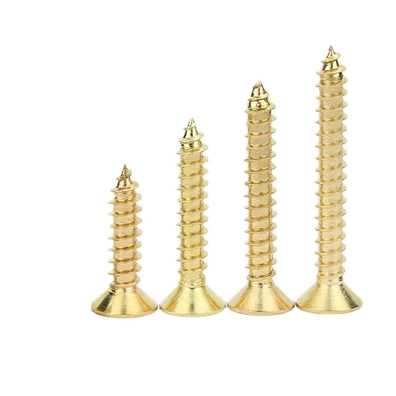 Furniture brass screws nails cross countersunk head self-tapping screws flat head machine wire round head gold wood teeth screws