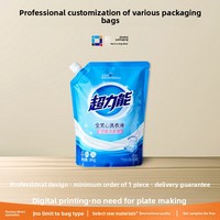 Sacs à bec verseur biodégradables personnalisés en petite série avec impression numérique pour jus, détergent lessive, bière, emballage d'échantillons liquides