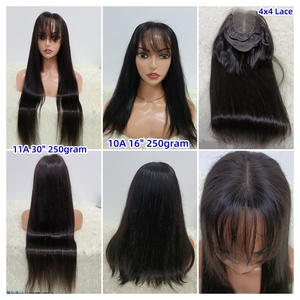 Letsfly 4x4 <b>Lace</b> Closure Straight Hair Bangs <b>Wigs</b> 10A 11A Raw Virgin Brazilian <b>Wigs</b> 100% Human Hair 14 to 32inch 250 to 350gram - Product Image 5