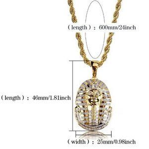 Hip Hop Thời Trang Mới Ai Cập <span class=keywords><strong>Pharaoh</strong></span> HA Mặt Dây Chuyền Người Đàn Ông Của Vòng Cổ Trang Sức Chuỗi Thép Không Gỉ - Product Image 5