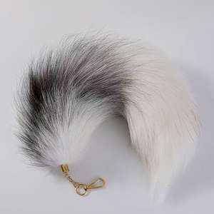 Portachiavi per auto con coda di <span class=keywords><strong>pelliccia</strong></span> classica con ciondolo in vera <span class=keywords><strong>pelliccia</strong></span> di <span class=keywords><strong>volpe</strong></span> per decorazione di Film per televisione, modello grezzo, vero produttore di pellicce - Product Image 6