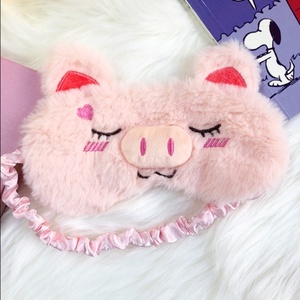 Tùy chỉnh in bông Mặt nạ mắt dễ thương màu hồng lợn lụa ngủ sang trọng Mặt nạ mắt - Product Image 3